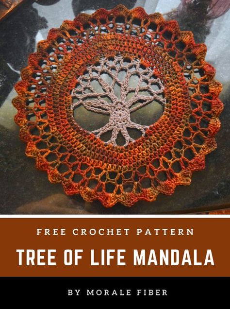 Free Crochet Patterns | Free Crochet Pattern Tree of Life Mandala - Free Crochet Patterns Tree Of Life Mandala, Crochet Dreamcatcher Pattern, Tree Of, Crochet Tree, Free Crochet Doily Patterns, Crochet Dreamcatcher, Crochet Mandala Pattern, Crochet Wall Hangings, Sunbonnet Sue