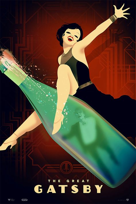 The Great Gatsby Poster, Great Gatsby Poster, Gatsby Poster, Movie Design, Art Deco Artwork, Baz Luhrmann, Graphisches Design, Wine Poster, Minimal Movie Posters