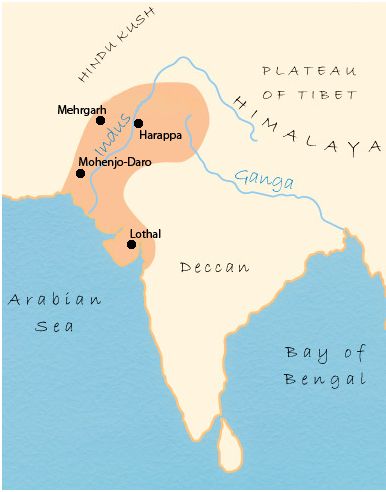 1921, archaeologists uncovered evidence of an ancient civilization along the Indus River, which today runs through northwest India into Pakistan. The so-called Indus Valley civilization (also known as the "Harappan civilization" for one of its chief cities) is thought to have originated as early as 7000 BC and to have reached is height between 2300 to 2000 BC, at which point it encompassed over 750,000 square miles and traded with Mesopotamia. Homo Habilis, Teaching 6th Grade, Indus Valley Civilization, Cradle Of Civilization, 5th Grade Social Studies, History Of India, History Timeline, Classical Conversations, Ancient India