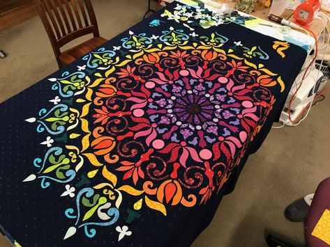 Mandalightful – Free Bird Quilting Designs Mandala Quilts, Mandala Quilt, Modern Quilting Designs, Medallion Quilt, Free Bird, Lap Quilts, Applique Quilting, Colorful Quilts, Contemporary Quilts