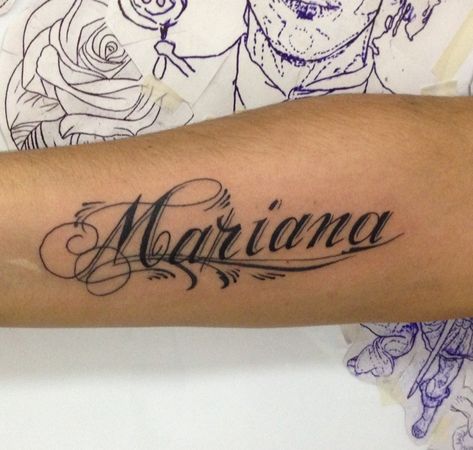 Mariana Tattoo, Band Tattoo Designs, Half Sleeve Tattoos For Guys, Band Tattoo, Tattoo Work, Name Tattoos, Half Sleeve Tattoo, Simplistic Tattoos, Tattoo Lettering