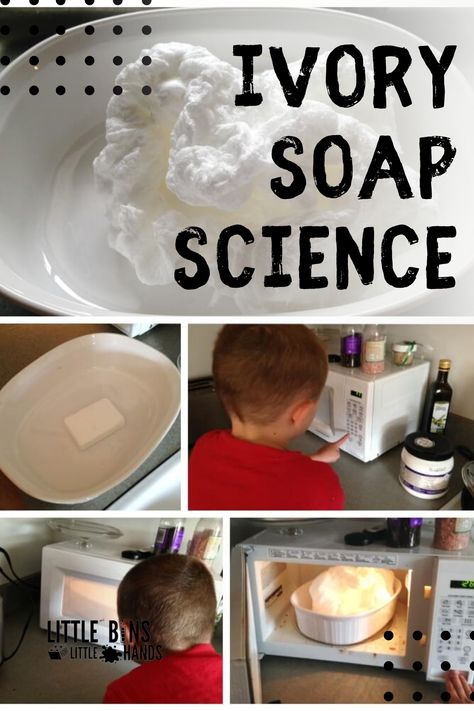 Soap Science Experiment, Microwave Ivory Soap, Ivory Soap Experiment, Microwave Soap, Science Activities For Preschoolers, Soap Experiment, Sensory Science, Preschool Science Activities, Ivory Soap