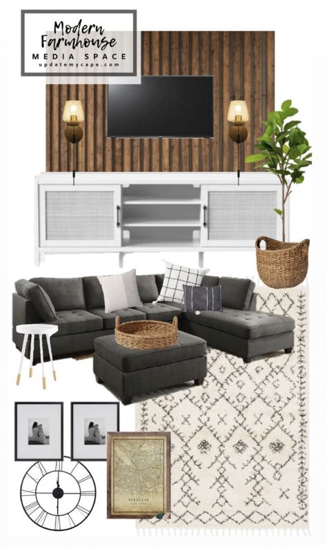 Modern Farmhouse Living Room Sofas, Decoration Living Room Ideas, Mood Board Living Room, Minimalist Living Room Decor, Modern Farmhouse Living Room, Sofa Chaise, Ideas Living Room, Living Room Inspo, Living Room Grey