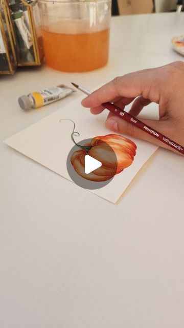 Priya Hazari | Watercolor on Instagram: "Festive fall pumpkins 🎃 new tutorial coming to YouTube tomorrow!
•
•
#watercolorpumpkin #watercolorpumpkins #watercolors #watercolorreel #watercolortutorial" Instagram Painting, Watercolor Pumpkins, Pumpkin Art, Autumn Painting, Watercolour Tutorials, Autumn Art, Fall Pumpkins, Watercolor Paper, Pumpkins