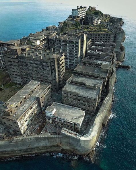 Hashima Island, Deserted Places, Abandoned World, Desert Places, Lake Iseo, Abandoned Village, Creepy Houses, Abandoned Mansion, Island Villa