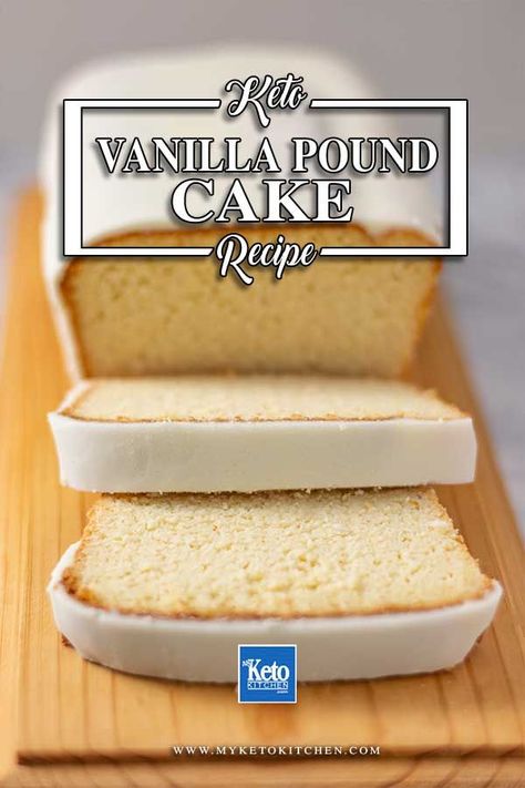 Gluten Free Cake Recipes Easy, Vanilla Pound Cake Recipe, Sugar Free Icing, Vanilla Pound Cake, Gluten Free Cake Recipe, Sugar Free Cake, Postre Keto, Pound Cake Recipe, Sugar Glaze