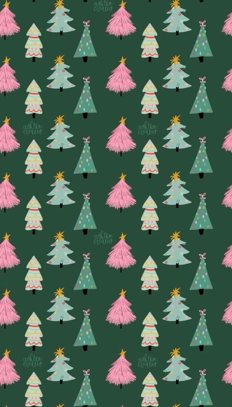 Ashton Creates, Christmas Iphone Wallpaper, Green Christmas Trees, Christmas Lockscreen, Christmas Tree Wallpaper, Conversational Prints, Christmas Iphone, Xmas Wallpaper, Screen Savers Wallpapers