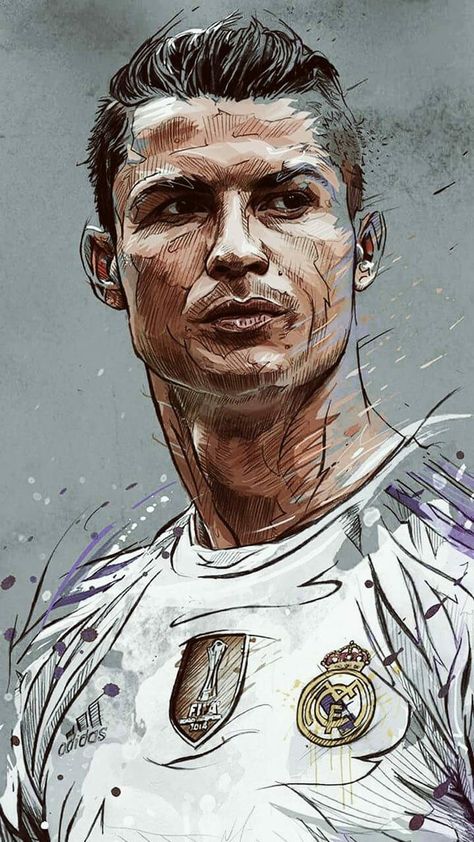 Ronaldo Animated, Ronaldo Cartoon, Sketchbook Ideas Inspiration, Iphone Cartoon, Space Iphone Wallpaper, Cartoons Hd, Ronaldo Pictures, Celebrity Artwork, Watercolor Art Face