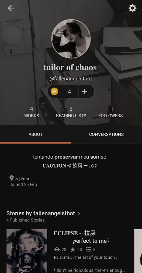 Wattpad theme
Fallenangelsthot
Wattpad bio
Aesthetic bio wattpad theme
Aesthetic bio
Aesthetic theme Wattpad Account Ideas, Wattpad Account Theme, Aesthetic Wattpad Theme, Wattpad Profile Ideas, Wattpad Profile, Wattpad Authors, Profile Ideas, Wp Themes, Heroes Of Olympus