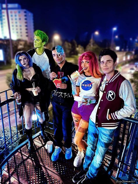 Teen Titans Go Costume, Beast Boy Costume, Jenna Core, Best Costume Ideas, Teen Titans Cosplay, Cute Group Halloween Costumes, Matching Halloween Costumes, Best Costume, Couple Costumes