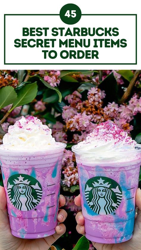 Best Starbucks Secret Menu Items To Order Minuman Starbucks, Best Starbucks Drinks, Rainbow Drinks, Starbucks Secret Menu Recipes, Secret Starbucks Recipes, Iced Starbucks Drinks, Secret Starbucks Drinks, Secret Menu Items, Frappuccino Recipe