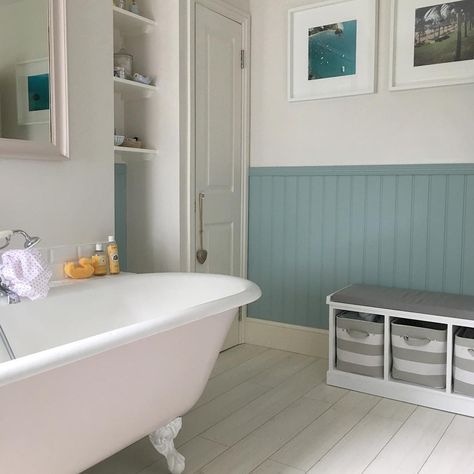 Pink & blue nautical bathroom including duck egg tongue and groove. Duck Egg Bathroom, Duck Egg Paint, Minimalist Bathroom Mirrors, Grey Towels, Bathroom Cabinets Over Toilet, Black Bathroom Sets, Paint Bathroom, Bathroom Grey, Turquoise Bathroom