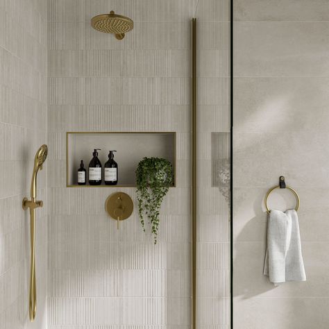 Malvern Beige Wall Tile Beige Stone Bathroom, Stone Bathroom Wall, Wood Effect Floor Tiles, Cream Bathroom, Relaxing Bathroom, Stone Bathroom, Beige Bathroom, Bathroom Inspiration Decor, Upstairs Bathrooms