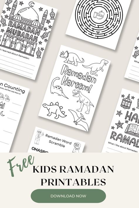 Get your kids ready for Ramadan with these free printables including coloring pages, math activities, word scrambles, prayer lists and more! Ramadan Coloring Pages, Ramadan Coloring, Eid Activities, Ramadan Printables, Eid Greeting Cards, Eid Decor, Islamic Kids Activities, Ramadan Kids, Math Sheets