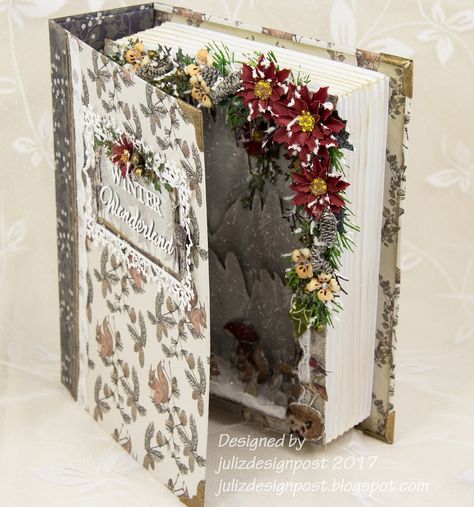 Hi everyone, today for my DT post with Craft Consortium I am so pleased to be finally able to share with you all my first project us... Craft Consortium, Book Centerpieces, 3d Book, Scrapbook Box, Christmas Challenge, Winter Woodland, Paper Creations, Create And Craft, Class Ideas