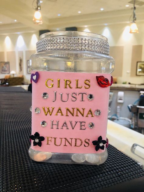 Cute Savings Jar Ideas, Funny Donation Jar Ideas, Uber Tip Jar Ideas, Tip Jar Decorating Ideas, Saving Jar Aesthetic, Money Tips Sign Ideas, Birthday Tip Jar, Tip Jar Aesthetic, Tip Jars Ideas For Work