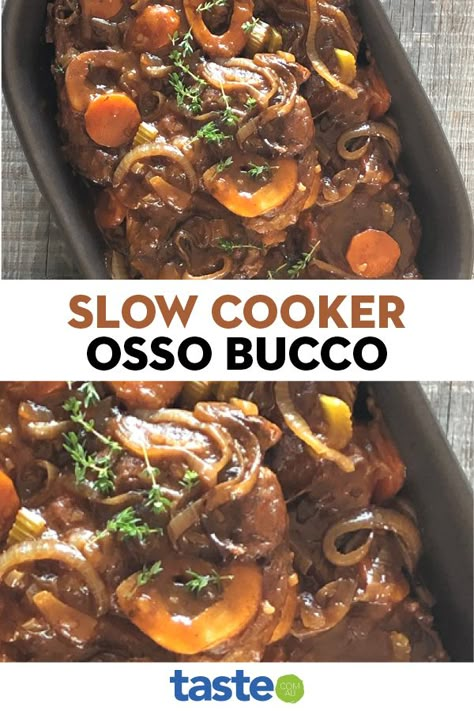 Pork Osso Bucco Recipe Slow Cooker, Oso Bucco Recipe Slow Cooker, Oslo Bucco, Ossobuco Recipe, Oso Bucco Recipe, Beef Shin Recipes, Pork Osso Bucco Recipe, Veal Dishes, Osso Bucco Recipe