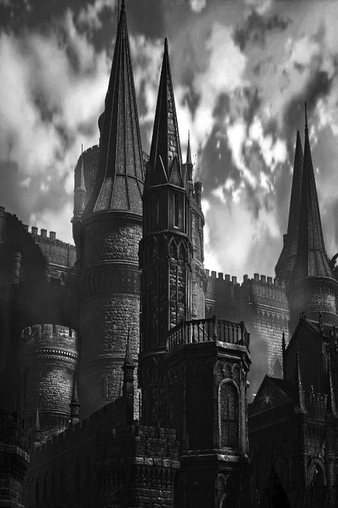 Black Castle Aesthetic, Dark Castle, Gothic Castle, Black Castle, Castle Aesthetic, Hogwarts Aesthetic, Slytherin Aesthetic, 다크 판타지, Gothic Aesthetic