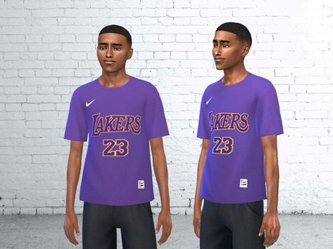 AeroJay's Los Angeles Lakers T-shirt Lebron 23 Lakers Shirt, Lakers T Shirt, Football Team Shirts, Galaxy Shirt, Sims 5, Sims 4 Clothing, Team Shirts, Sims 4 Cc, The Sims Resource