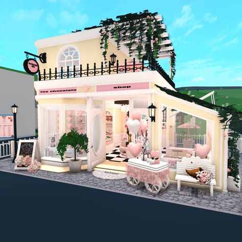 Bloxburg Beach House, House Ideas Bloxburg, Cafe Exterior, Blocksburg Room Ideas￼, Bloxburg House Ideas 2 Floor, House Decorating Ideas Apartments, City Layout, Tiny House Layout, Diy House Plans