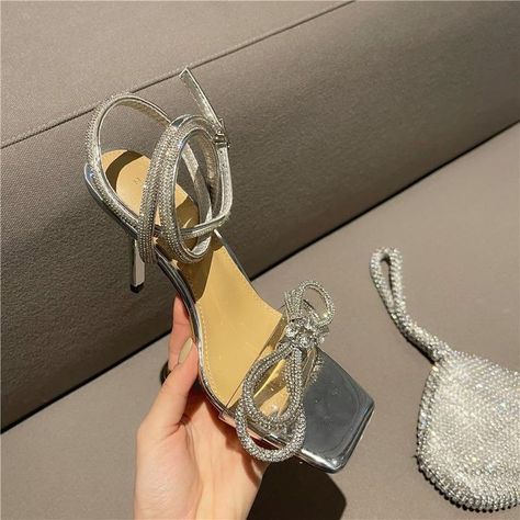 *SWAROVSKI ROPE MULE IN STOCK* Lastes 2022 article Very premium quality diamonds With brilliant shine Size: 36 to 41 (3 to 7) Heel height: 2.5 inche (silver chrome heel) *Price: 1749 only*..⁰⁰sd13 Ready stock ✅ Chrome Heels, Silver Chrome, Quality Diamonds, High Heel Sandals, Mule, Ready Stock, Sandals Heels, Womens Sandals, Heel Height