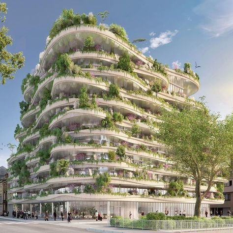 Forest Project, Vincent Callebaut, Biophilic Architecture, Vertical Forest, French City, Smart Building, Unusual Buildings, Architecture Design Concept, Beautiful Forest