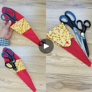 Scissor Pouch, Scissors Holder, Scissor Holders, Pouch Making, Pouch Diy, Box Tutorial, Box Diy, Paper Model, Diy Box