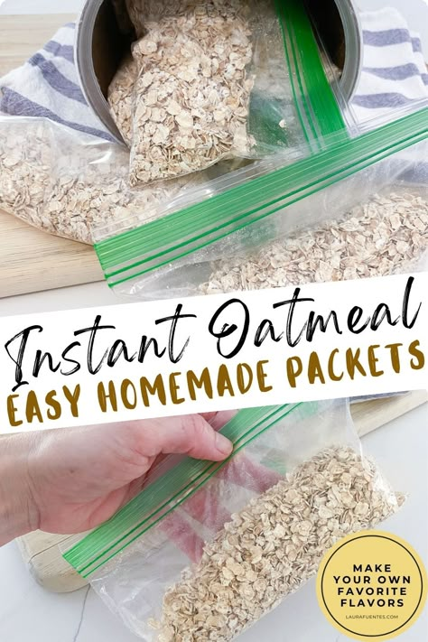 Making instant oatmeal packets at home has never been easier! Follow this simple recipe to make this convenient breakfast. How To Make Oatmeal Packets, How To Make Instant Oatmeal, Premade Oatmeal, Homemade Oatmeal Packets, Diy Instant Oatmeal, Homemade Oatmeal Packets Healthy, Instant Oatmeal Packets Recipes, Diy Instant Oatmeal Packets, Overnight Oats With Instant Oatmeal Packets