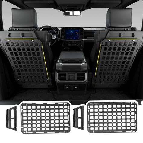 PRICES MAY VARY. Fitment: The seat back molle panels are compatible with 2015 2016 2017 2018 2019 2020 2021 2022 2023 2024 Ford F-150 and Raptor(lie-flat seats not included) .They are also compatible with 2017 2018 2019 2020 2021 2022 2023 2024 F-250 and F-350 and F-450 and compatible with 2019 2020 2021 2022 2023 2024 Ranger.Please confirm your year and model before purchasing. High-Quality Material: The seat back organizers are made of high-strength carbon steel which can withstand up to 300 l F150 Overland, Ford F150 Accessories, F150 Accessories, Silverado 4x4, Tacoma Accessories, Truck Organization, Truck Accessories Ford, 2018 Ford F150, Molle Panel