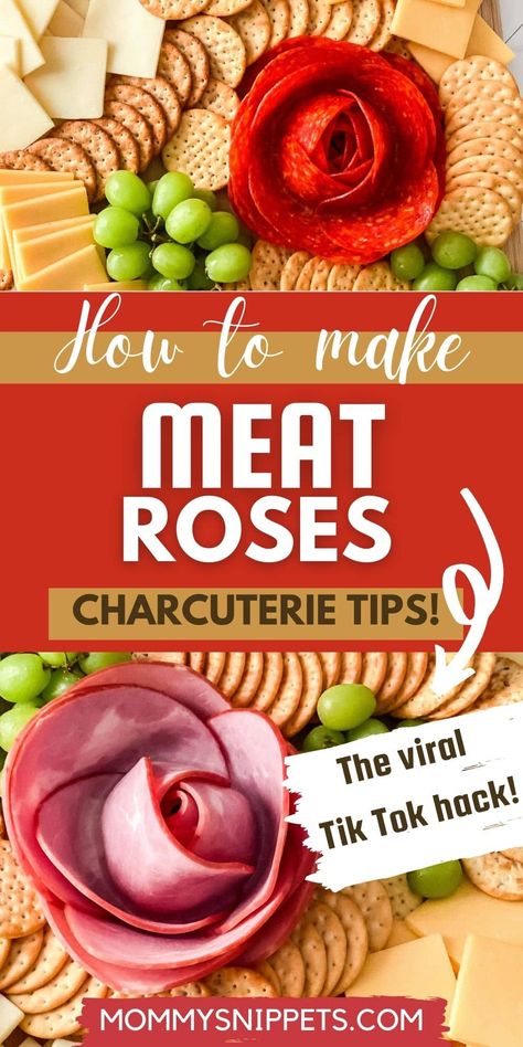 How To Make Meat Flowers, Charcuterie Board Meat Flowers, How To Make Meat Flowers For Charcuterie, Meat Flowers Charcuterie, Meat Roses How To, How To Make Charcuterie Meat Flowers, Charcuterie Flower Meat, Charcuterie Meat Flowers, Meat Flower Charcuterie Board