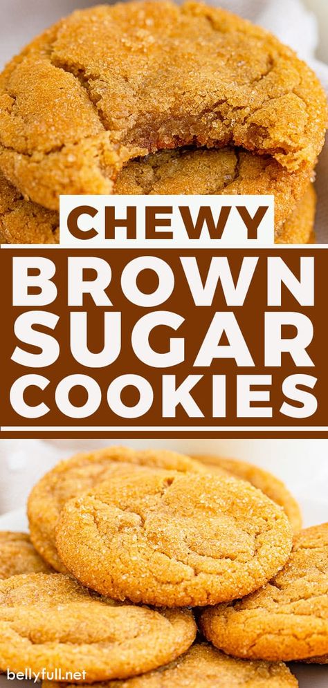 Brown Sugar Cookies are the best twist on a traditional sugar cookie, with a golden color and rich flavor. They are sweet, soft, chewy, and absolutely delicious! Brown Butter Sugar Cookies, Cookies With Brown Sugar, Brown Sugar Cookie Recipe, Cookies Soft And Chewy, Make Brown Sugar, Butter Sugar Cookies, Brown Sugar Cookies, Cookies Soft, Frozen Cookie Dough