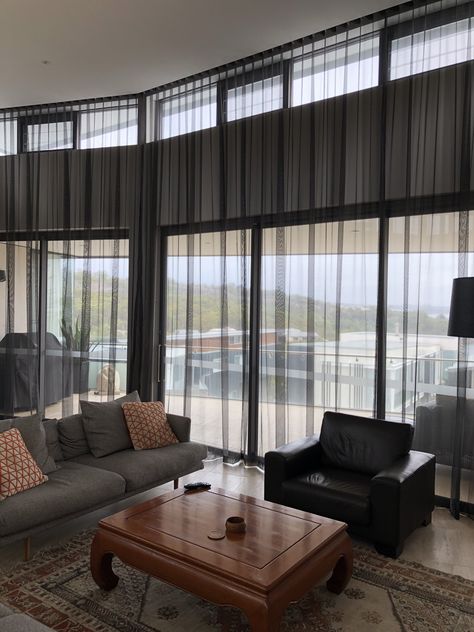 Urban Range curtains - Manly black sheers Velvet Curtain Wall, Black Curtains Living Room Ideas, Breezy Curtains, Black Curtains Living Room, Curtains Living Room Ideas, Black Sheer Curtains, Silver Living Room, Double Blinds, Window Curtains Living Room