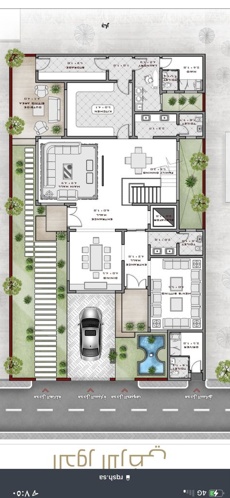 Double Height Living Room Floor Plan, Double Height House Plan, Bunglow Layout Plan, 60 X 40 House Plans Layout, 40×60 Duplex House Plans, Villa Landscape Design Plan Layout, 40×60 House Plans, Parking Plan, Drawing House Plans