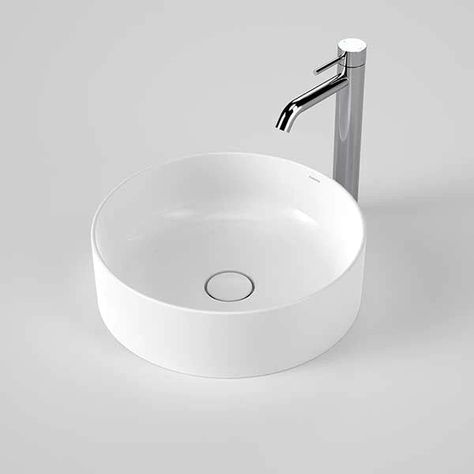 Caroma Liano II 400mm Above Counter Basin White - Bathroom Warehouse Small Countertop Basin, Slim Countertop Basin, Counter Top Bowl Basin, Round Countertop Basin, Counter Bathroom, Albion Basin, Bathroom Basins, Top Mount Kitchen Sink, Freestanding Stove