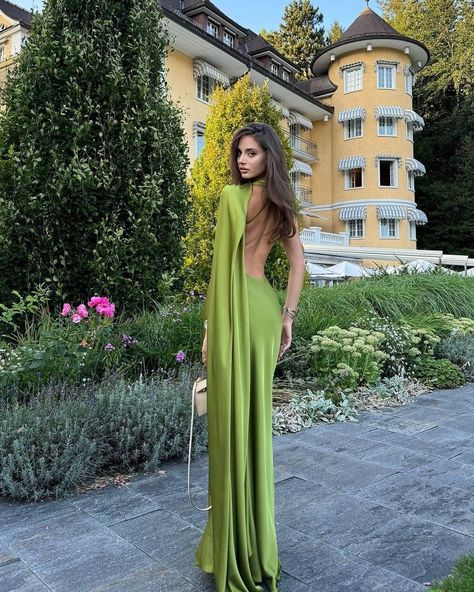 Halter Party Dress, Party Dress Women, Long Green Dress, Satin Dress Long, Olive Green Dresses, T Dress, Dress Women Elegant, Sleeveless Dresses, Dresses 2024