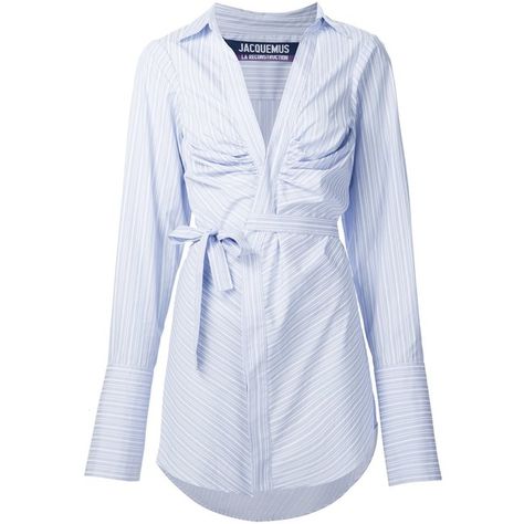 Jacquemus Wrap Pinstriped Shirt Dress (€440) ❤ liked on Polyvore featuring dresses, blue, pinstripe shirt dress, blue pinstripe dress, blue dress, long shirt dress and t-shirt dresses Fancy Summer Dress, Blue Colour Dress, Pinstripe Shirt, Wrap Shirt Dress, Cotton Wrap Dress, Blue Cotton Dress, Pinstripe Dress, Blue Shirt Dress, Cotton Shirt Dress