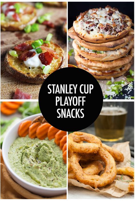 Stanley Cup Playoff Snacks | Food Bloggers of Canada  #snacks #stanleycup #appetizers #partysnacks via @fbcanada Stanley Cup Party Ideas, Playoff Party Food, Stanley Cup Party, Cup Snacks, Playoff Party, Pace Yourself, Healthy Superbowl, Healthy Superbowl Snacks, Hockey Party