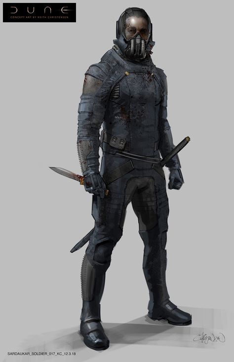 Dune : Concept Art - 200+ Concept Art Collection Dune Concept Art, Dune Harkonnen, Dune Characters, Dune Art, Futuristic Armour, Denis Villeneuve, Sci-fi Armor, Arte Robot, Cyberpunk Character