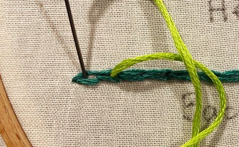 5 Chain Stitch Variations For Your Next Embroidery Project Chain Stitch Variations, How To Chain Stitch Embroidery, Chain Stitch Embroidery, Chain Loop, Heavy Chain, Straight Stitch, Back Stitch, Christmas Embroidery, How To Get Warm