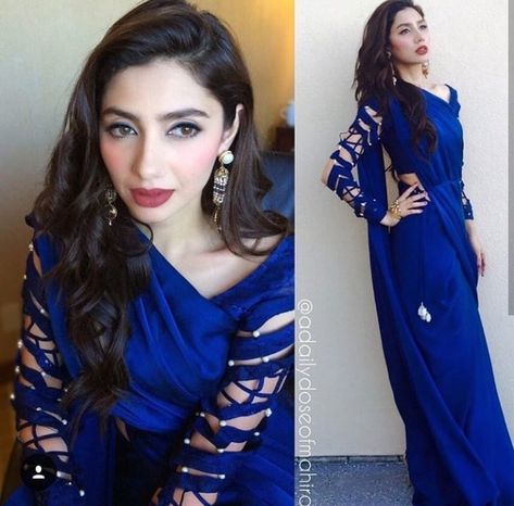 Blue princess Farewell Look, Pakistani Wear, Lace Saree, Reception Look, Soothing Quotes, Mahira Khan, Bride Portrait, Blue Saree, Stylish Sarees