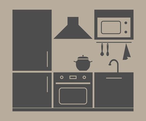 kitchen furniture set. vector illustration on beige background Kitchen Vector, Beige Background, Furniture Set, Kitchen Furniture, Furniture Sets, Vector Images, Vector Illustration, Furniture