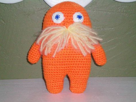 amigurumi Lorax Crochet Lorax Pattern, Lorax Crochet Pattern Free, Lorax Crochet, I Speak For The Trees, Lorax Birthday, Fails Funny, Crochet Animals Free Patterns, Crochet Inspo, The Lorax