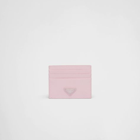 Prada Card Holder, Aesthetic Shoulder Bag, Triangle Logo, Wallet Pouch, Card Holder Leather, Prada, Card Holder, Pouch, Wallet