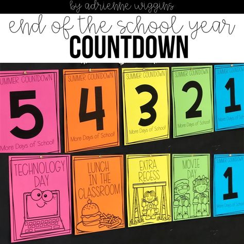 End Of Year Countdown, Summer Countdown, School Countdown, Countdown Activities, Kindergarten Projects, End Of Year Activities, Toddler Stuff, Teaching First Grade, School Technology