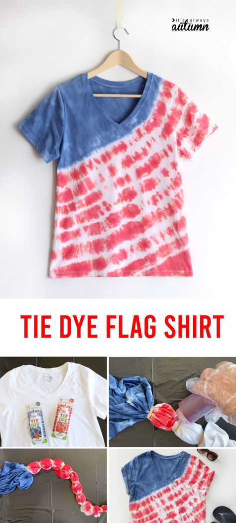 How to make a red white and blue tie dye flag shirt American Flag Tie Dye Shirt, Red White And Blue Tie Dye, American Flag Tie, Tie Dye Shirts Patterns, Ty Dye, Blue Tie Dye Shirt, Diy Tie Dye Designs, Tie Dye Patterns Diy, Diy Tie Dye Shirts