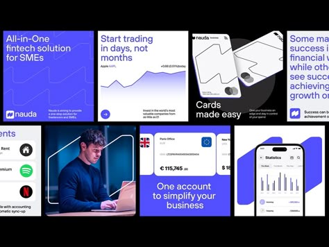 Nauda Social Media Design | Instagram Feed by Mitya Andrievskiy on Dribbble Tech Social Media Design, Tech Social Media, Social Media Advertising Design, Advertising Poster, Advertising Design, Media Design, Social Media Design, Instagram Feed, Creative Professional