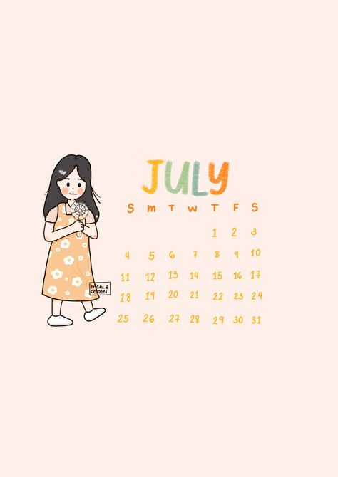 Android Aesthetic, Calendar Cute, Art Chibi, July Calendar, Cute Calendar, Snapchat Quotes, Calendar Ideas, Anime Backgrounds Wallpapers, 2021 Calendar