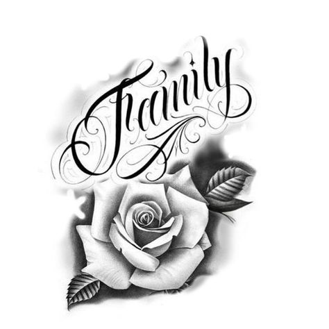 Rose Tattoo Men Stencil, Family First Tattoo Designs, Rose Family Tattoo, Family Rose Tattoo, Family First Tattoo, Rose Tattoo Stencil, Forever Tattoo, Tattoo Man, Rose Tattoos For Men