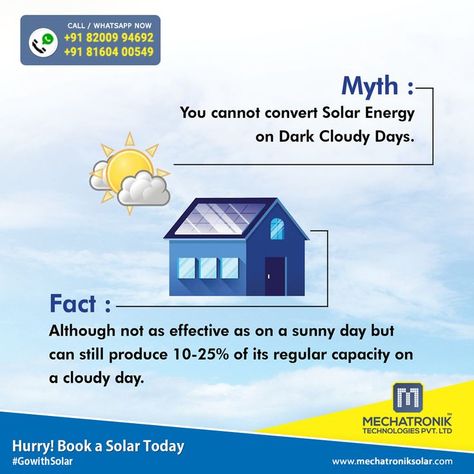 Myth Vs Fact, Solar Energy Design, Energy Facts, Solar Energy Facts, Solar Power House, Advertising Ideas, Residential Solar, Solar House, Visit Website