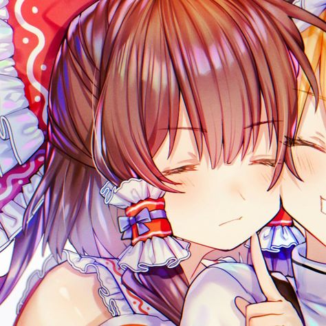 Reimu And Marisa Matching Icons, Touhou Matching Pfp, Touhou Matching Icons, Yuri Matching Pfp, Partner Icon, Touhou Pfp, Hakurei Reimu, More Icons, Match Profile